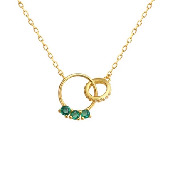 ⚡️Insta green zircon double circle necklace - Picture 5 of 5